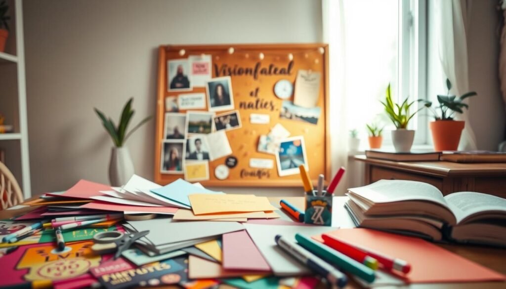 Materials for creating a vision board Materials for creating a vision board