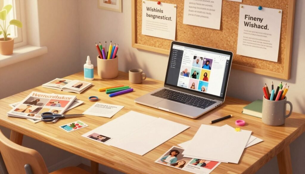 gather materials vision board