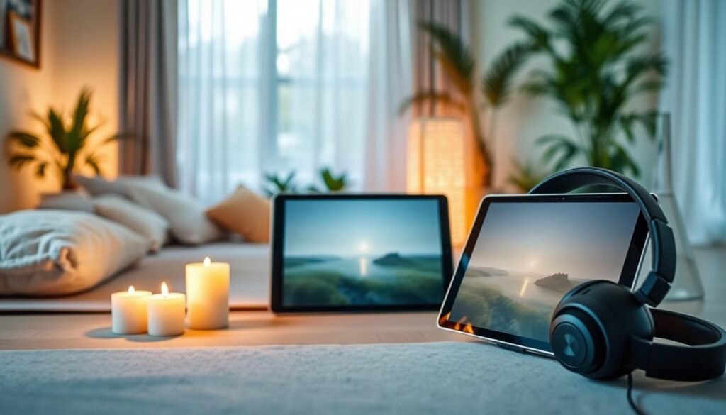 Guided audio and video meditations for grounding practice