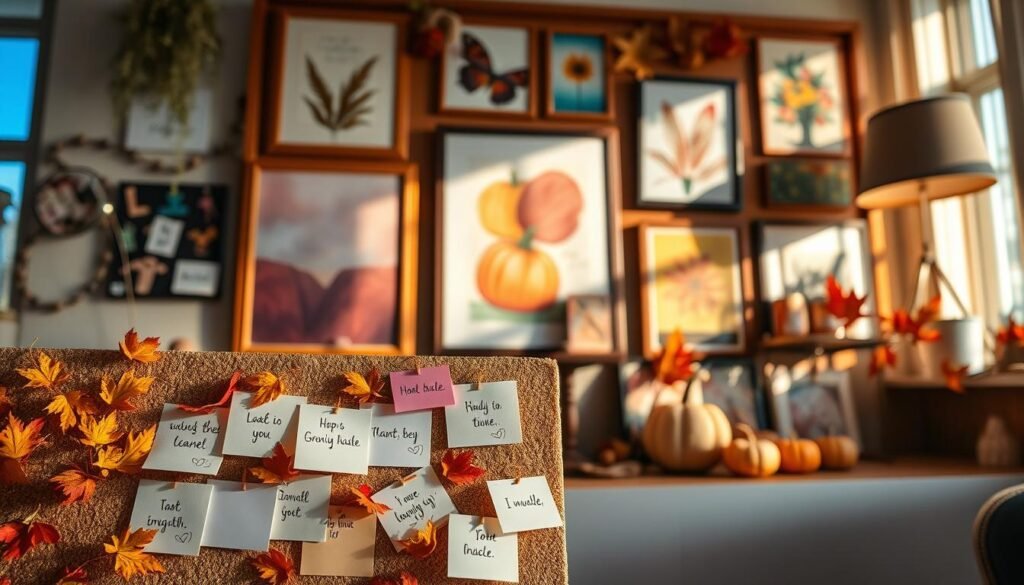Incorporating art and seasonal decor into your gratitude wall Incorporating art and seasonal decor into your gratitude wall